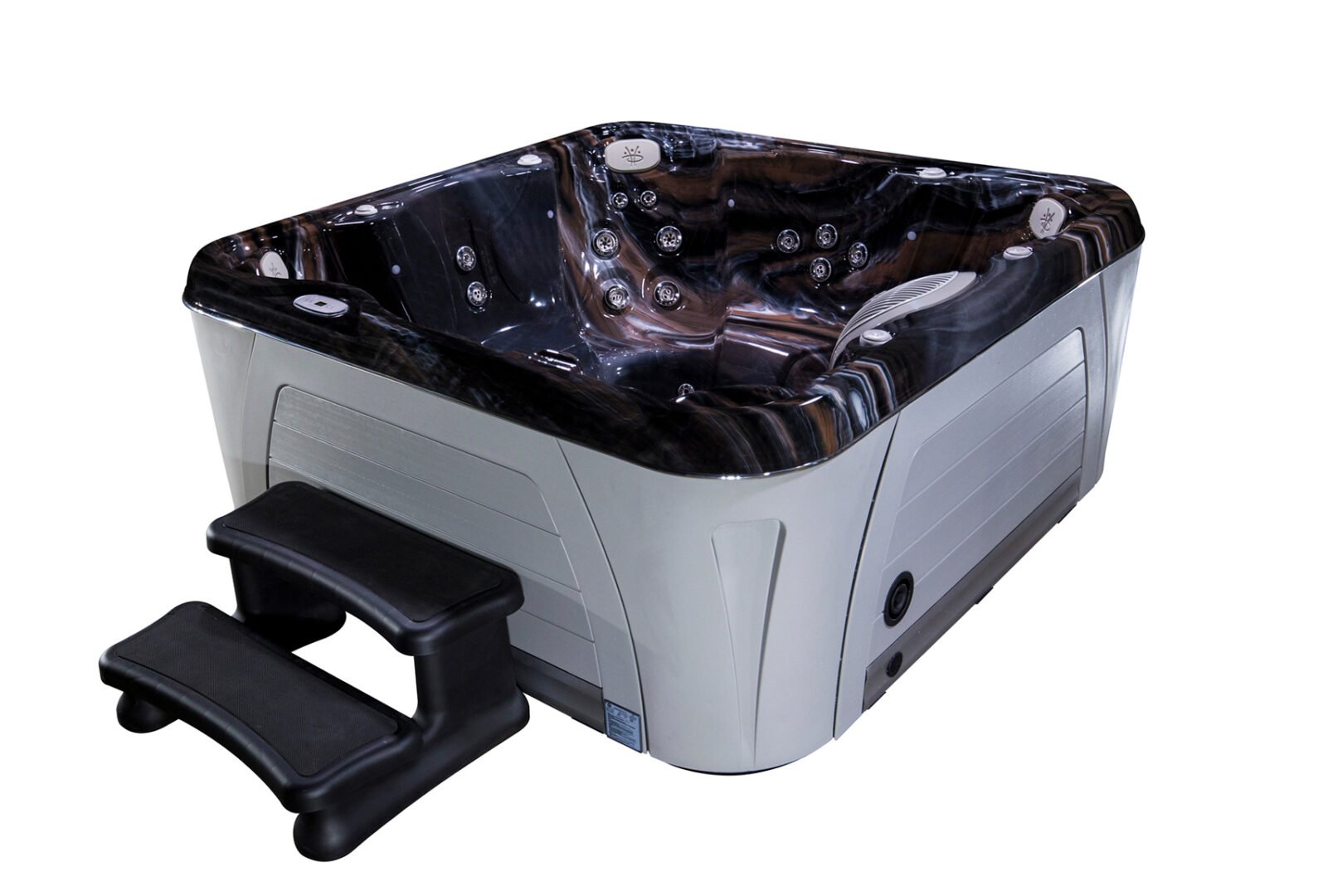 Hydropool Serenity 6800. Empty view with white shell and TT steps