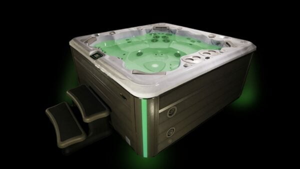 Hydropool Signature 720 Platinum with green interior and exterior lights
