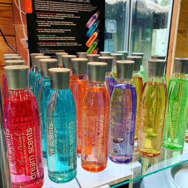 hydropool-chemicals Hydropool Hot tub chemical bottles